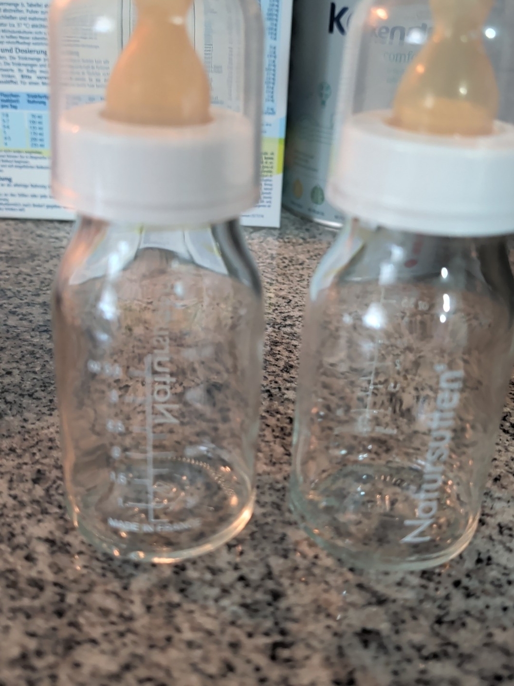 Natursutten Glass Baby Bottles with Rubber Nipples